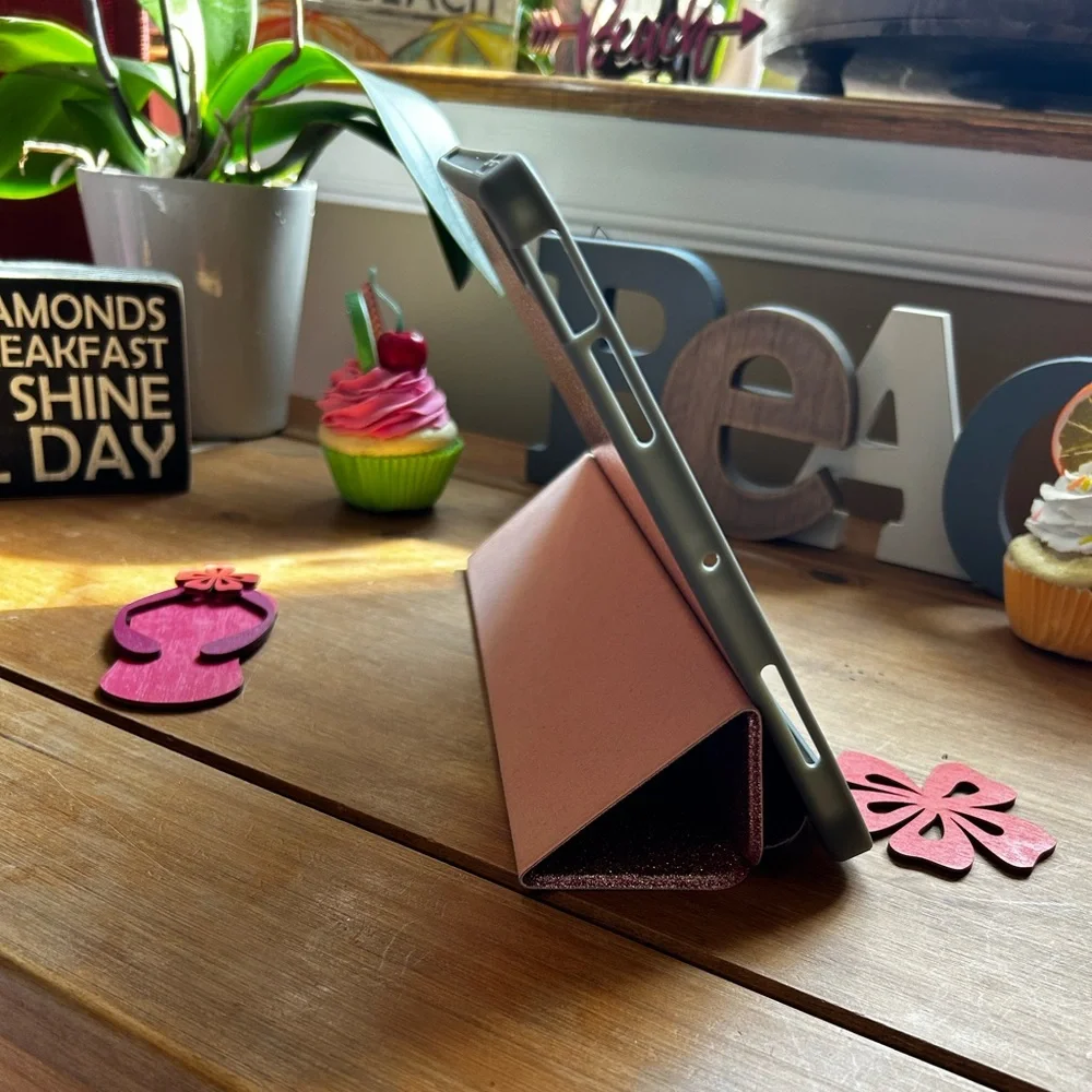 Case for iPad Air 4, 4th Generation 10.9”2020 w/pencil holder -Sparkly Rose Gold